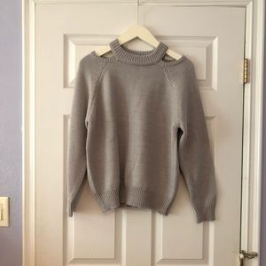 Cutout collarbone sweater